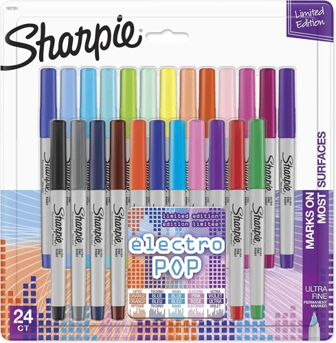 Sharpie Ultra Fine Elector Pop Assorted Colors 24 Count Markers New In Pack