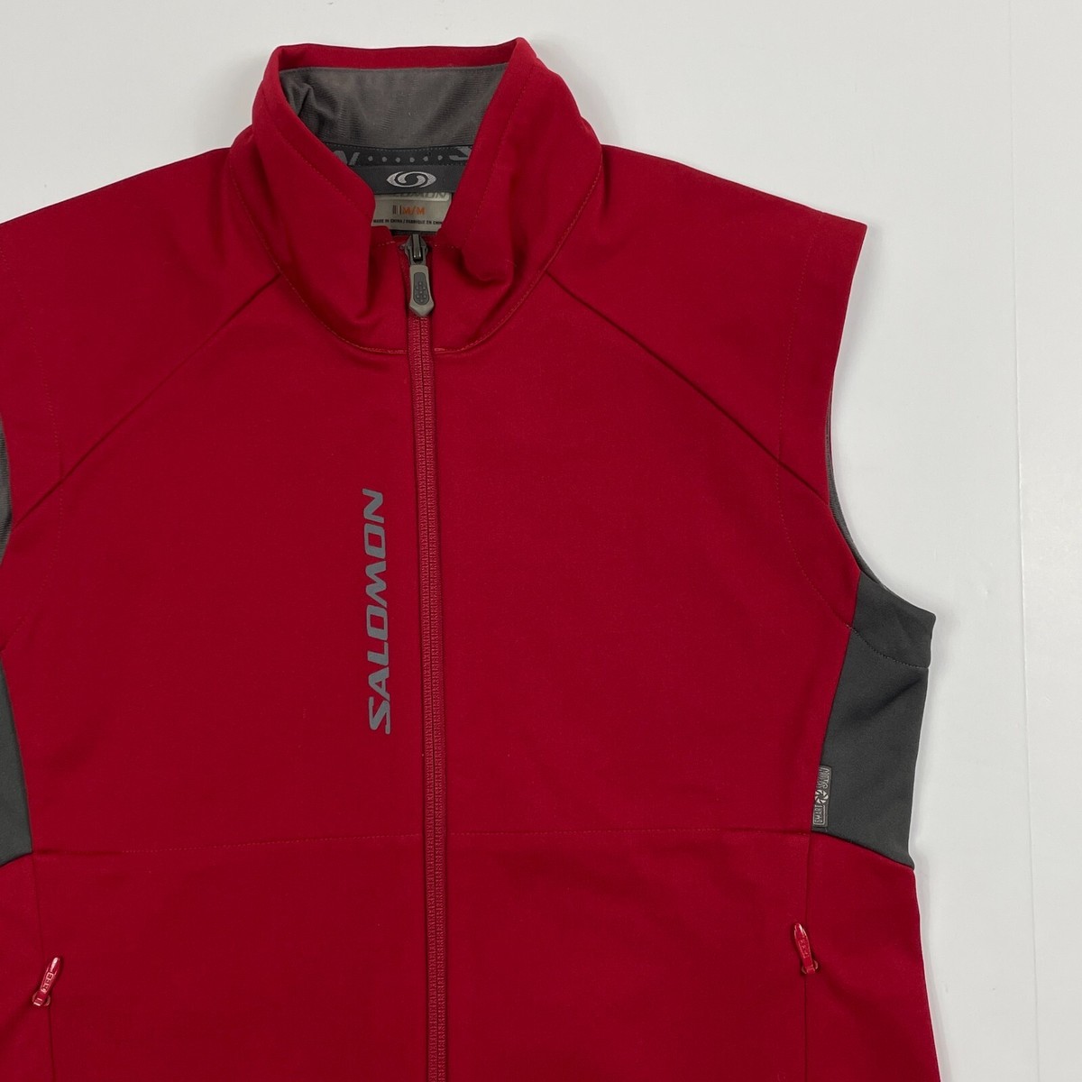Salomon Vest Women Medium Red Smart Skin Full Zip Lined