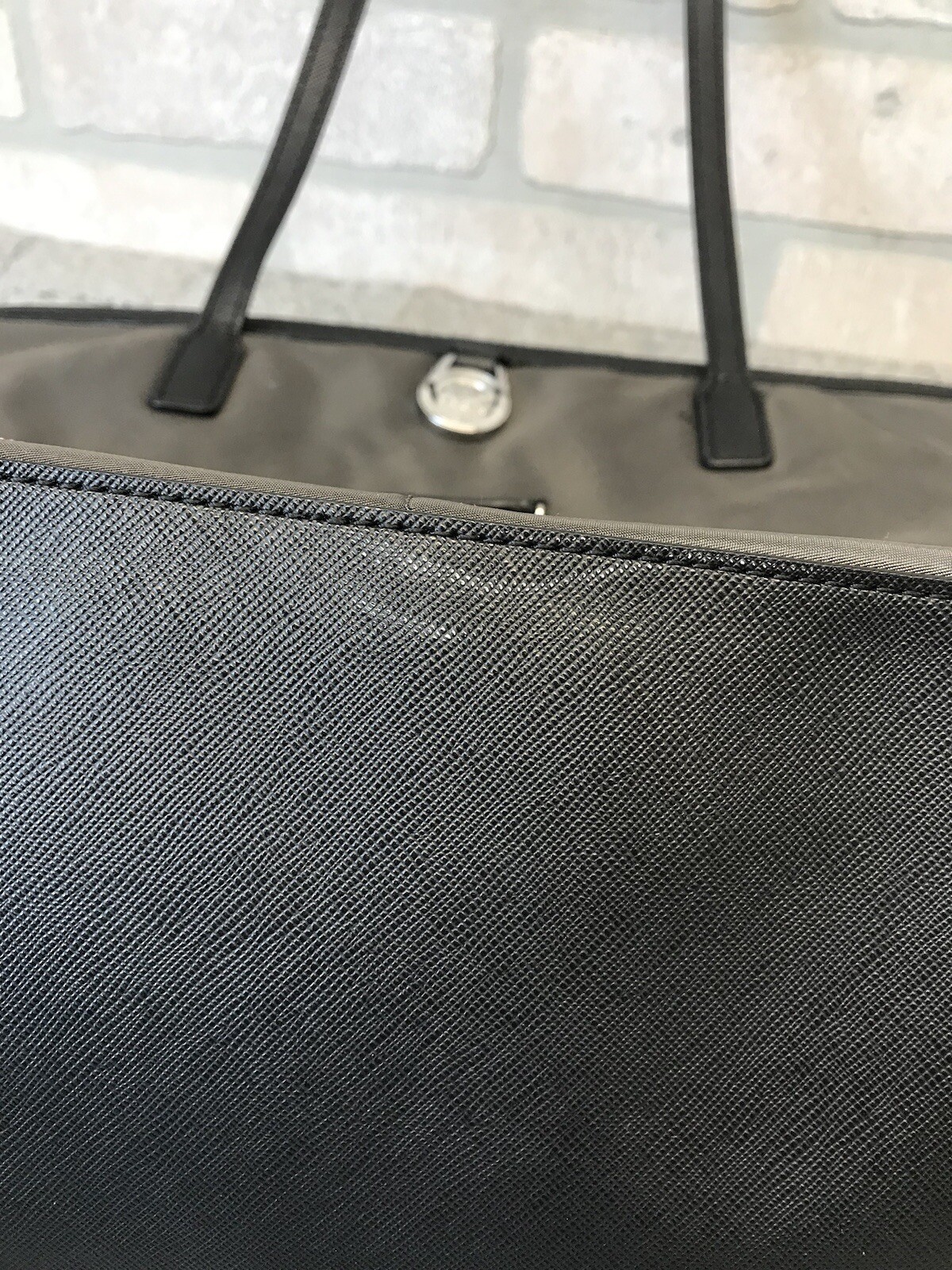 Michael Kors Handbag Gray Graphite Nylon Kempton Zip Top Travel Tote Bag Purse