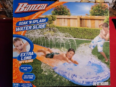 Banzai Soak N Splash 18 FT Water Slide With Splash Pool