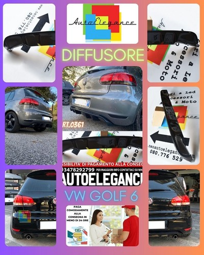 Diffuseur Sous Pare-Chocs Pour VW Golf VI 6 2008-2012 ABS Tuning - Afbeelding 7 van 13