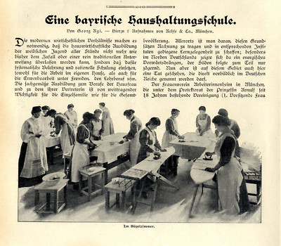 G. Agi Bayrische Haushaltungsschule Frauenverein München Prinzessin Arnulf..1907