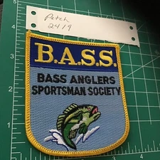 Embroidered Patch B.A.S.S. Bass Anglers Sportsman Society Vintage