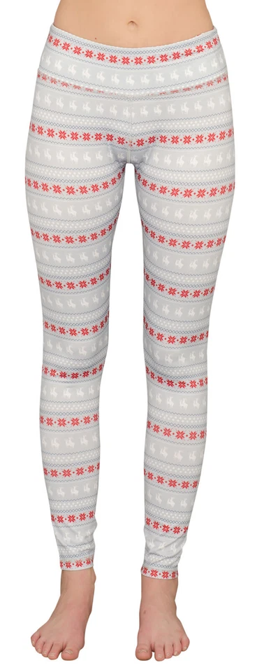 Leggings feos de Navidad para mujer de renos jorobados y copos de nieve Foto 4 de 4