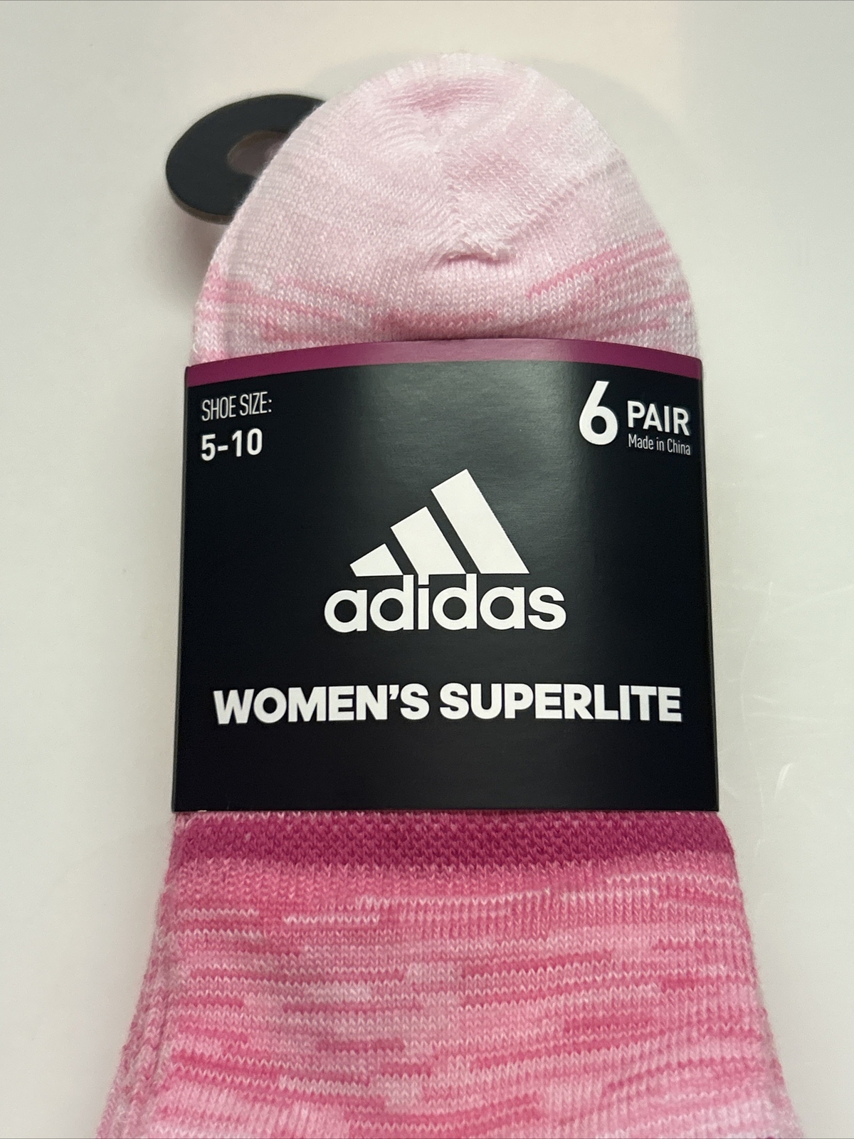 Adidas Women’s Socks Superlite No Show Athletic 6 Pairs Pink Shoe Size