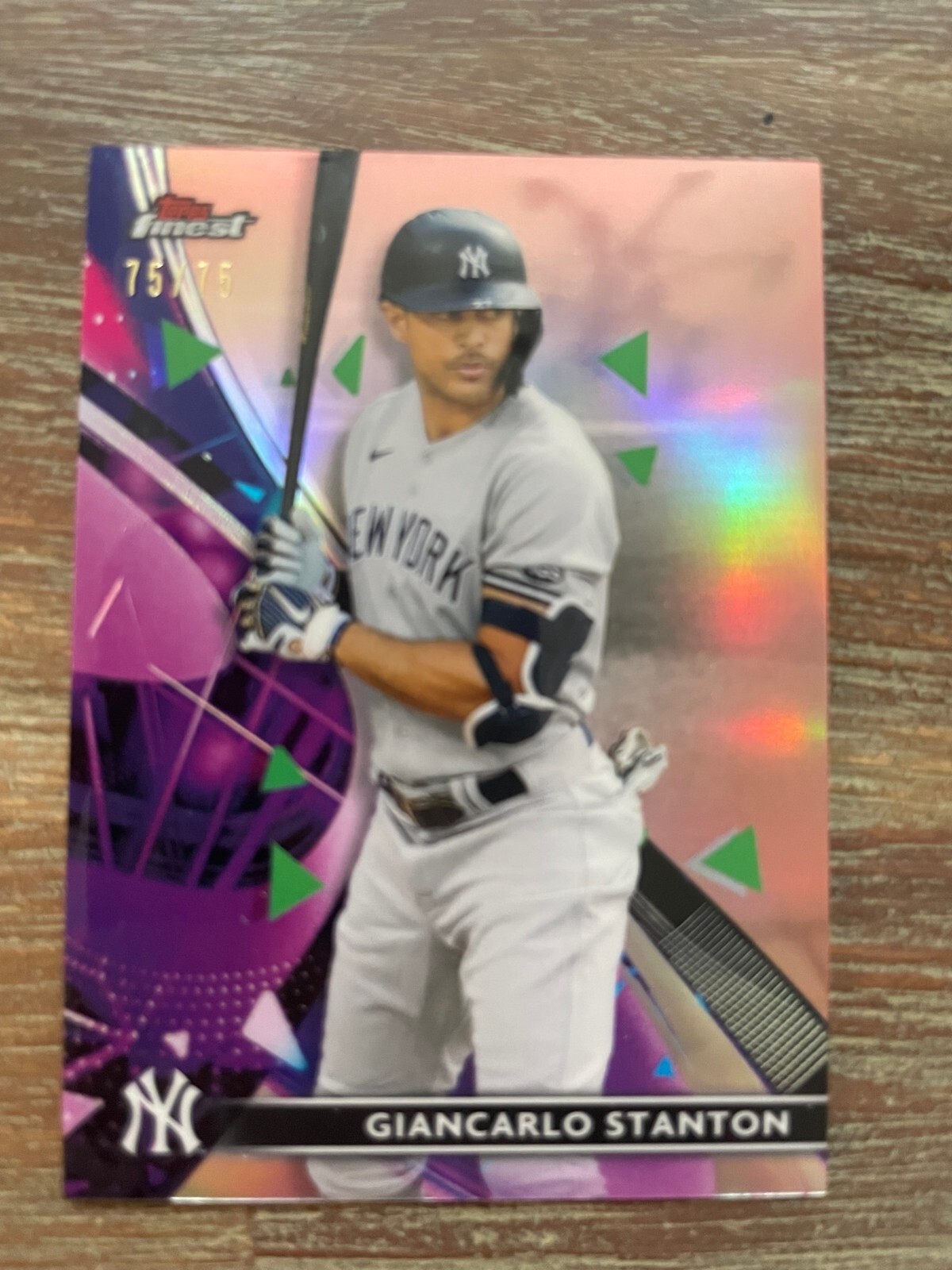 2021 Topps Finest Giancarlo Stanton Rose Refractor /75 serial 75/75 Last One!