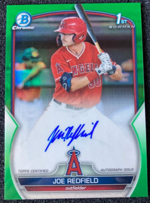 2023 Bowman Chrome #CDA-JRE Joe Redfield Auto GREEN /99 SP. Anaheim Angels