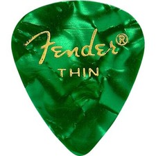 Selecciones de Guitarra Fender Premium Celluloid 351 Forma, Delgadas, Verde Moto, Paquete de 12