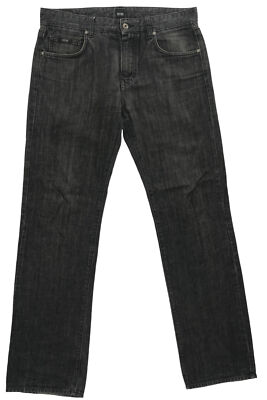 HUGO BOSS Columbia Herren Jeans Hose W32 L32 32/32 schwarz dunkelgrau stonewash