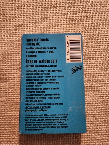 Candyman, Knockin' Boots (Audio Cassette Tape SINGLE, 1990) - Picture 2 of 3