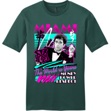 NEW ART SOCIETY SCARFACE MIAMI VICE TEE SHIRT EVERGREEN SM-4XLARGE MADE IN USA