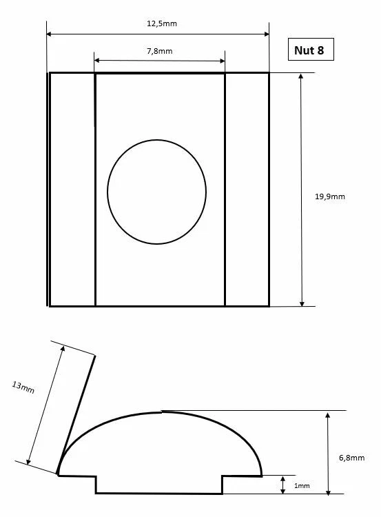 Nutensteine Nut 6 8 10 -- M4 M5 M6 M8 --  Typ-i Typ-b - Bild 3 von 4