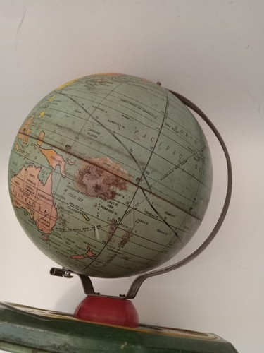 VTG 1930's J CHEIN Zodiac Seasons Month Base World Globe Tin Metal Litho AS IS - Picture 11 of 12