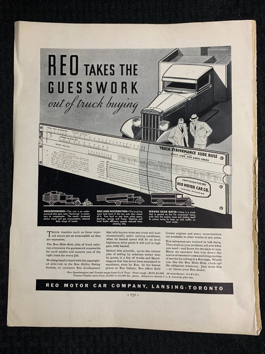 1936 REO MOTOR CAR Automotive Print Ad VG+ Takes - Main Image