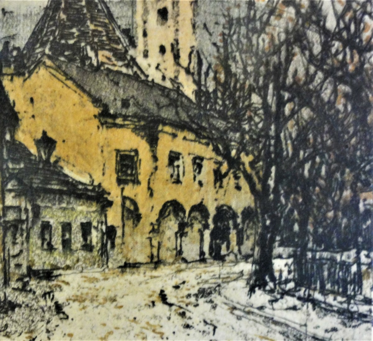 Luigi KASIMIR (1881-1962) NL-signiert Farbradierung: WIEN GRINZING