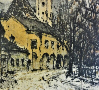 Luigi KASIMIR (1881-1962) NL-signiert Farbradierung: WIEN GRINZING