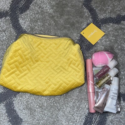 Ulta Beauty Spring 2023 Makeup Set With Yellow Velvet 10 pc Cosmetics Bag New
