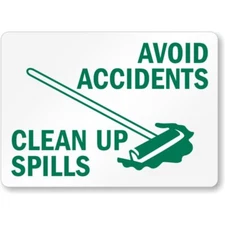 Avoid Accidents Clean Aluminum Weatherproof Sign p1033