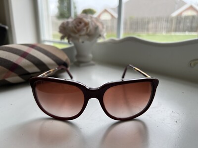 Burberry Sunglasses AUTHENTIC B 4139 3317/13 Burgundy Red W Case Frame 