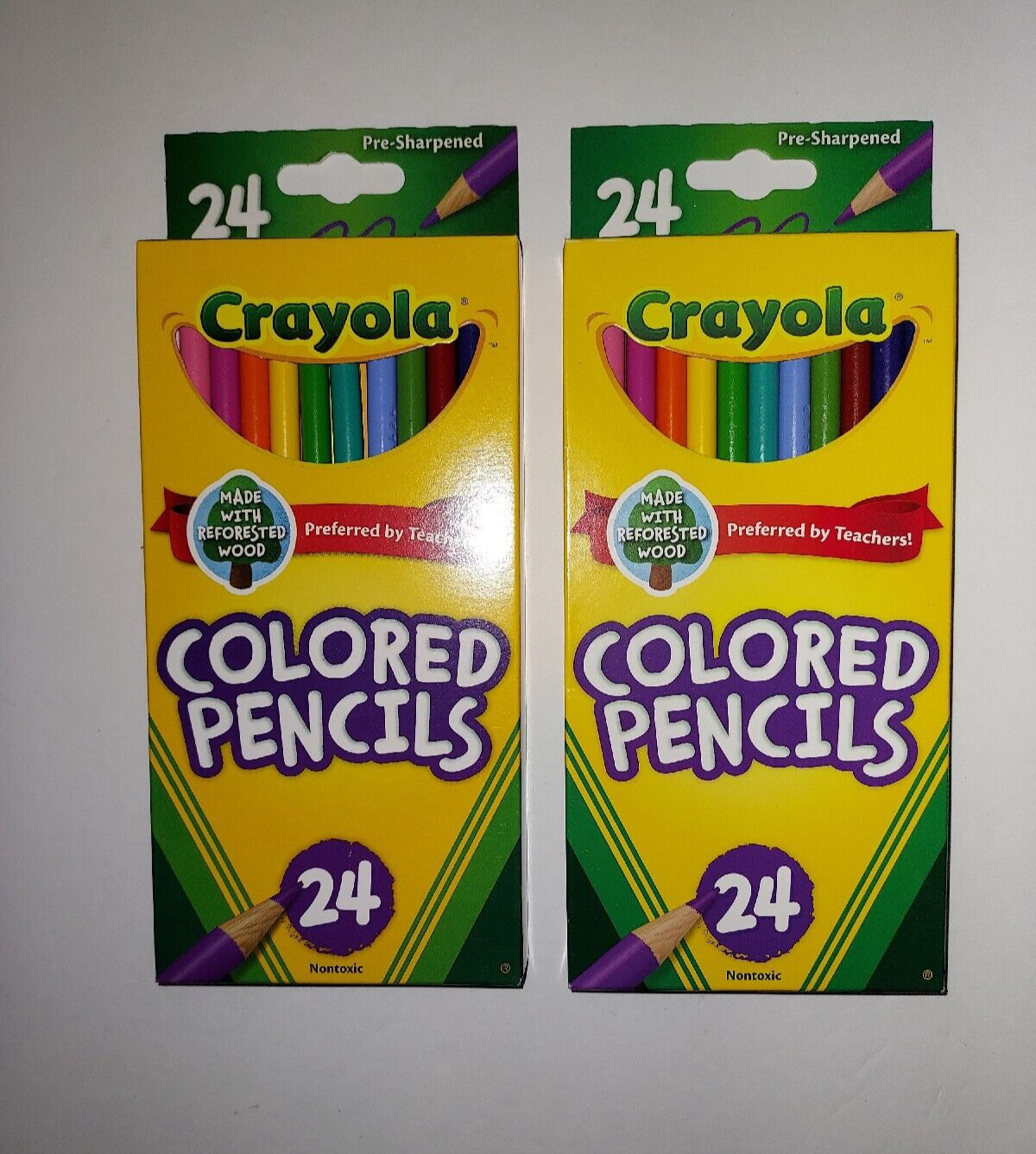 Lot of 2 CRAYOLA Colored Pencils 12 Pack Nontoxic Pre-Sharpened NEW
