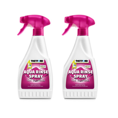2 x Thetford Aqua Rinse Spray Cassette Toilet Bowl Cleaner 500ml Caravan Camper