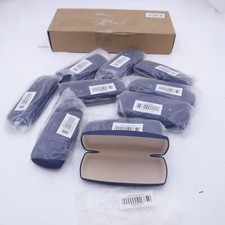 Lot of 10 Eye Glasses Case Hard Case Clam Shell W/ Soft Inner Lining Navy Blue