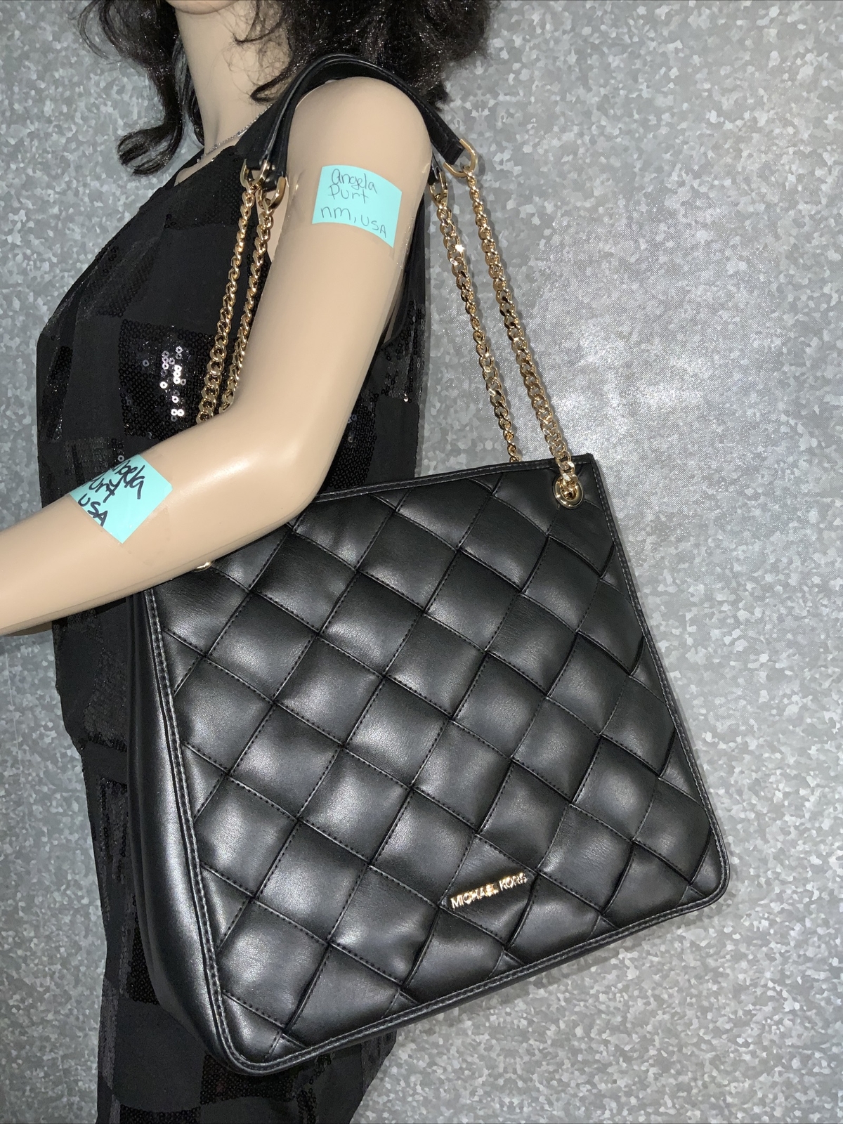 Michael Kors REGINA Quilted Large Shoulder/Tote Bag B… Gem