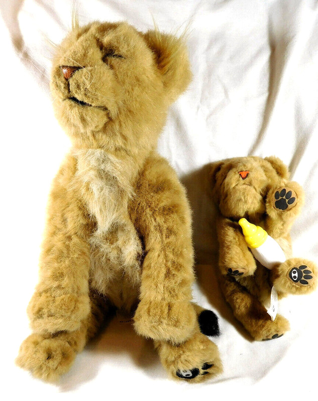 Talking (Roaring) Vintage PSU Nittany Lion and Cub -Plush Toy Figures Penn State