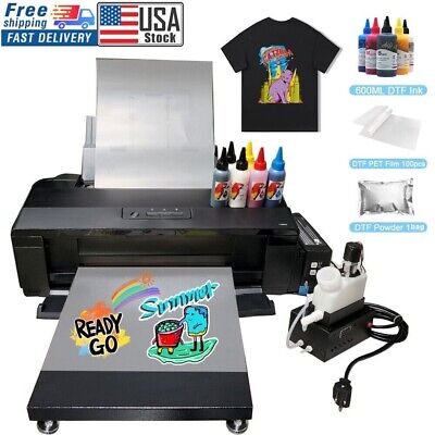 QOMOLANGMA Automatic A3 DTF Printer Bundles for T-Shirt Printing Machine 13  in DTF Printer with Powder Shaker and Dryer Dual F1080-A1 (XP-600) DTF