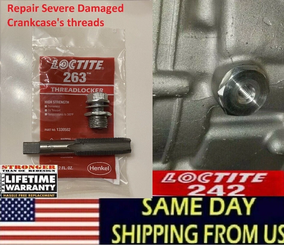 Yamaha Raptor 700 Reducer OIL DRAIN PLUG Bolt AFTER Major Thread stripped Repair - Image 4 of 4