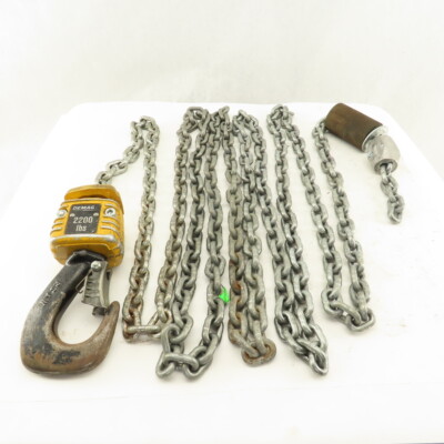 Demag Electric Hoist  18' Chain W/2200Lb Hook Assembly From a DC-Pro 10-1000