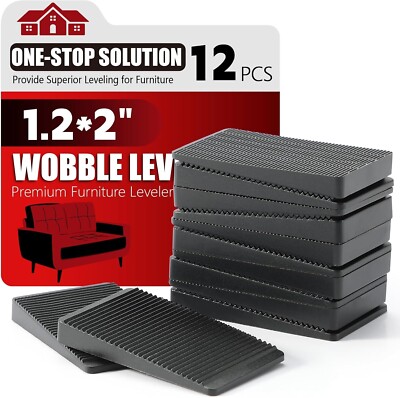Furniture Leveler 12pcs Kit Size Variety | Multi-Purpose Rubber Shim for Leve...