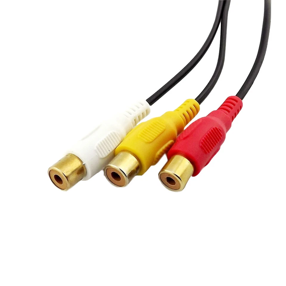 1x 3.5mm Mini Female Stereo to 3 RCA Female Jack AV TV Audio Video Adapter Cable - Image 3 of 4