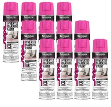 12PK Seymour 20-679 Inverted Pink Landscaping Construction Marking Paint 17 oz