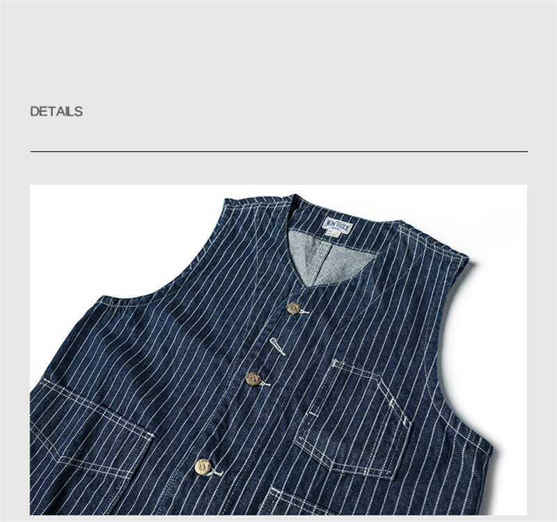Non Stock 1930s Wabash Stripe Work Vest Vintage Railroad Non Stock 1930s Wabash Stripe Work Vest Vintage Railroad