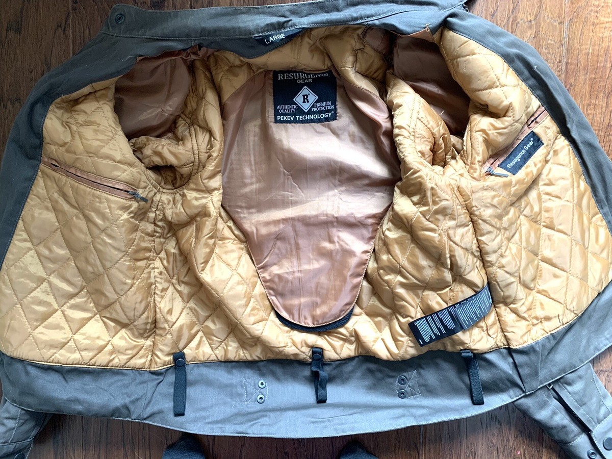 RESURGENCE GEAR LARGE L OLIVE DENIM MOTO GUZZI Motorcycle Jacket