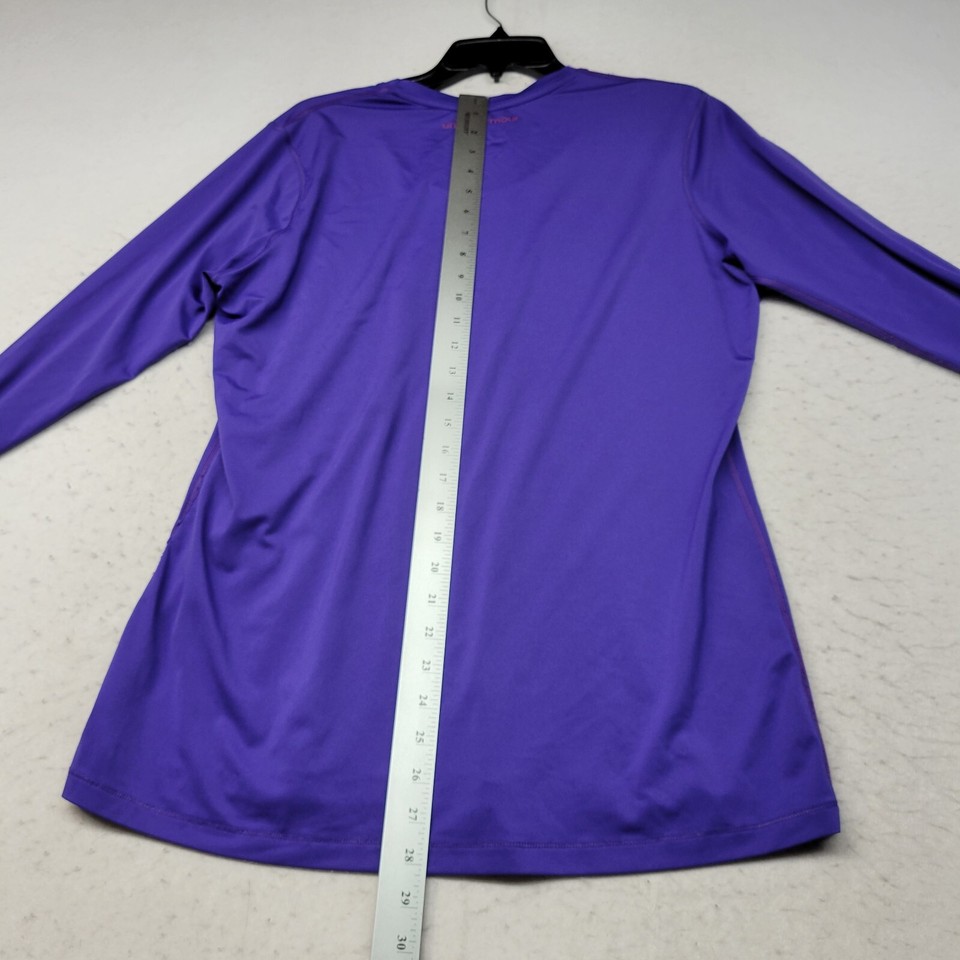 Under Armour Shirt Womens Extra Large Purple Fitted Heat Gear Active