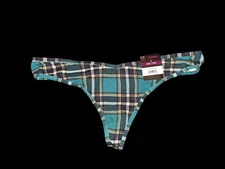 Nwt Cotton Plaid Thong