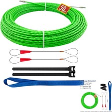 Kabeleinziehhilfe, Zugdraht, Einziehspirale, Kabel Einzugshilfe, Edelstahl, 50m