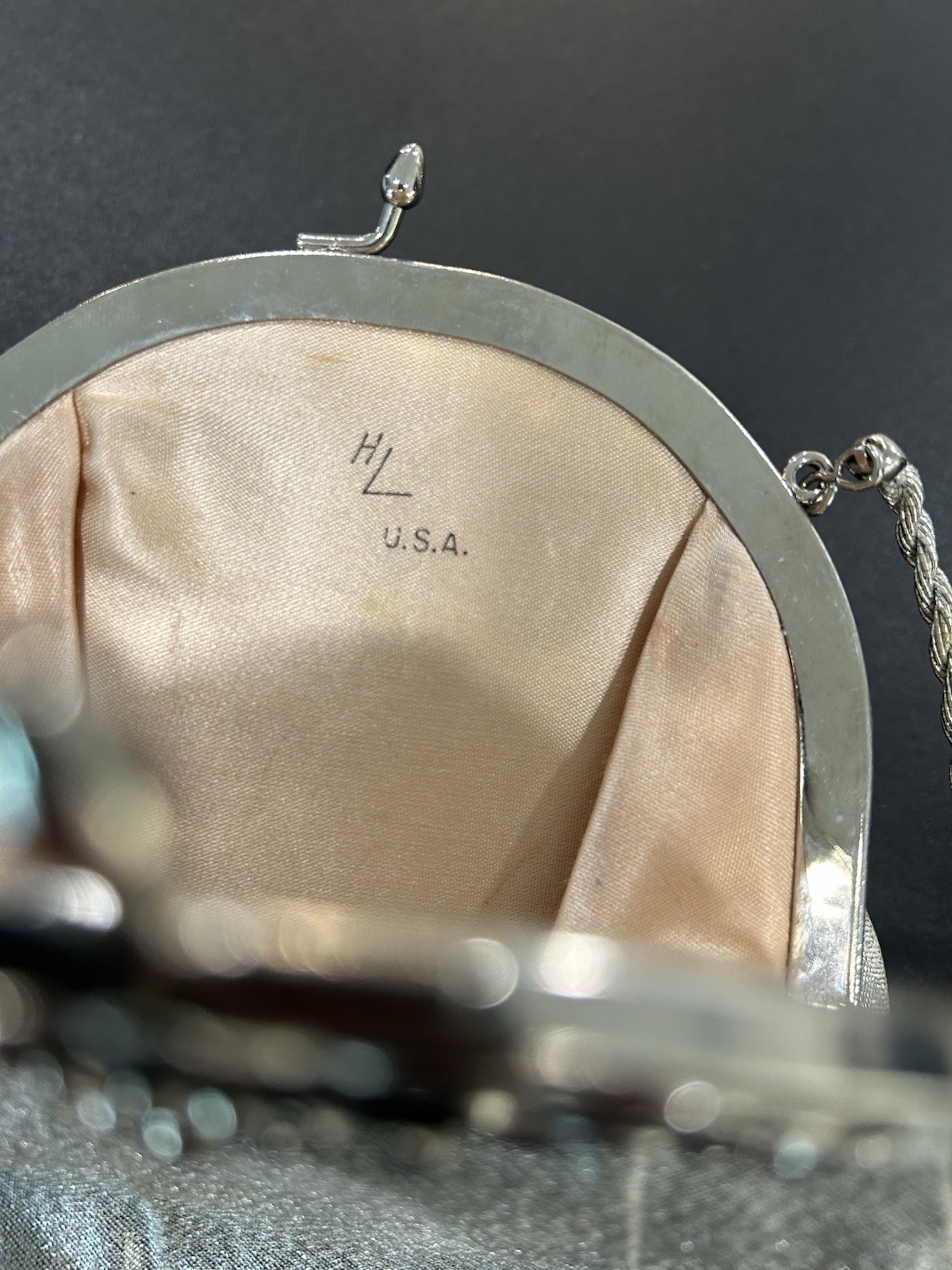 Vintage Silver Harry Levine Lamé Purse - image 4