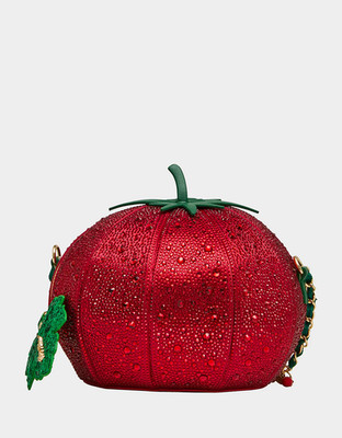 Betsey Johnson Exclusive Kitsch Tomato Tamahto Crossbody Bag Red Sequins NWT