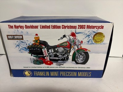 FRANKLIN MINT Harley-Davidson Limited Edition 2003 Christmas Motorcycle 1/10 NIB
