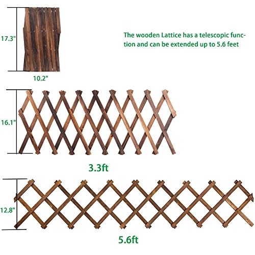 2Pack Expandable Wooden Lattice Wall,Plant Garden Trellis for Climbing 2PACK