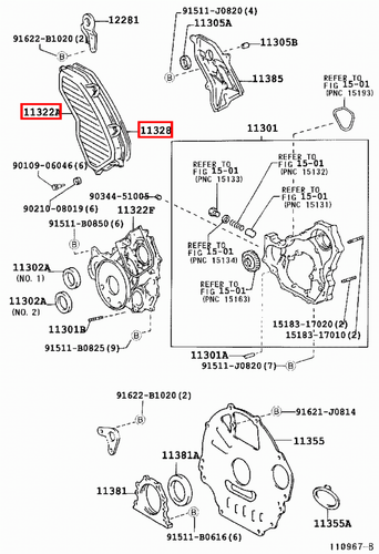 Genuine LandCruiser HZJ79 HZJ78 1HZ 4.2 Diesel Timing Belt Cover w Pad Gasket - Picture 11 of 18