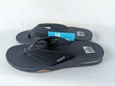 Sandalias chanclas Reef para hombre con abrebotellas negras/plateadas - tallas 9-13