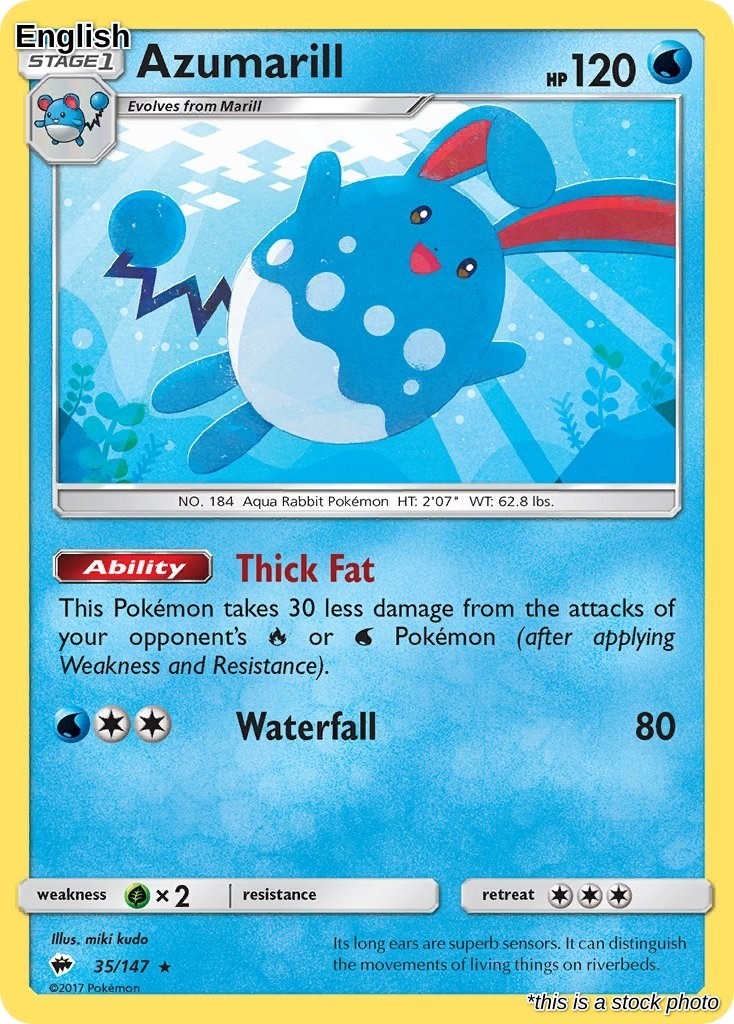 Azumarill SM - Burning Shadows 35/147 Near Mint