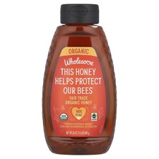 Wholesome Sweeteners Inc Organic Honey 24 oz 680 g Fair Trade, Gluten-Free,
