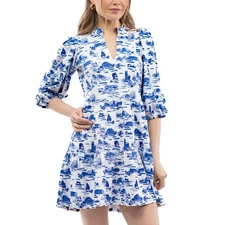 Women's Smith & Quinn  Royal/White Duke Blue Devils Tailgate Tory Dress