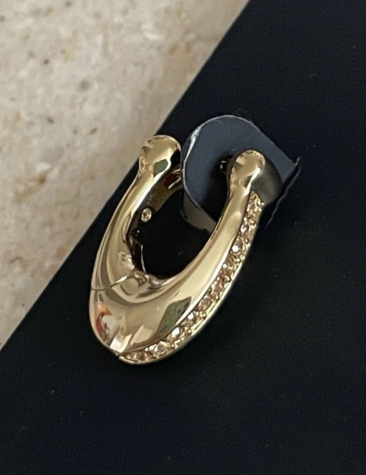 Pendientes colgantes COACH firma gorditos en TONO DORADO - NUEVOS CON ETIQUETA Foto 3 de 4