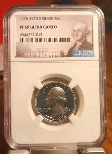 1776 - 1976 S NGC PF69 ULTRA CAMEO PROOF SILVER WASHINGTON QUARTER BICENTENNIAL